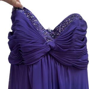 Beautiful PURPLE SHEER LONG CHIFFON DRESS WITH 
SWEETHEART NECKLINE